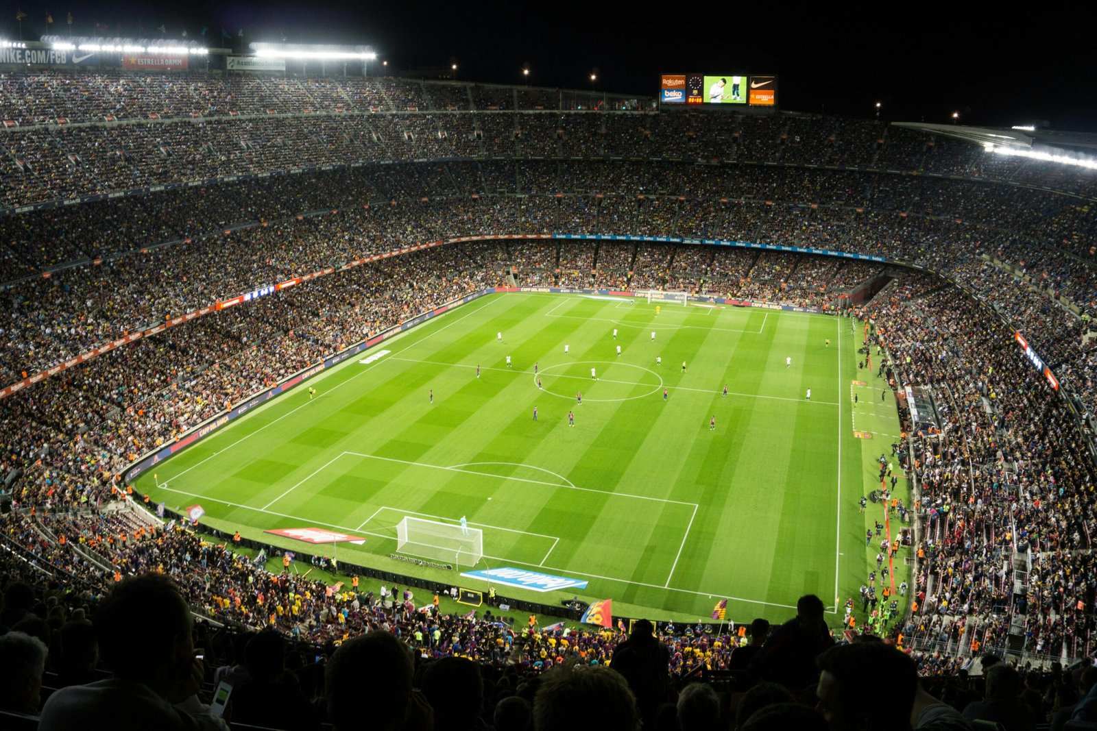 Football fans fill the stadium during a live match — the perfect atmosphere for true football quiz lovers.